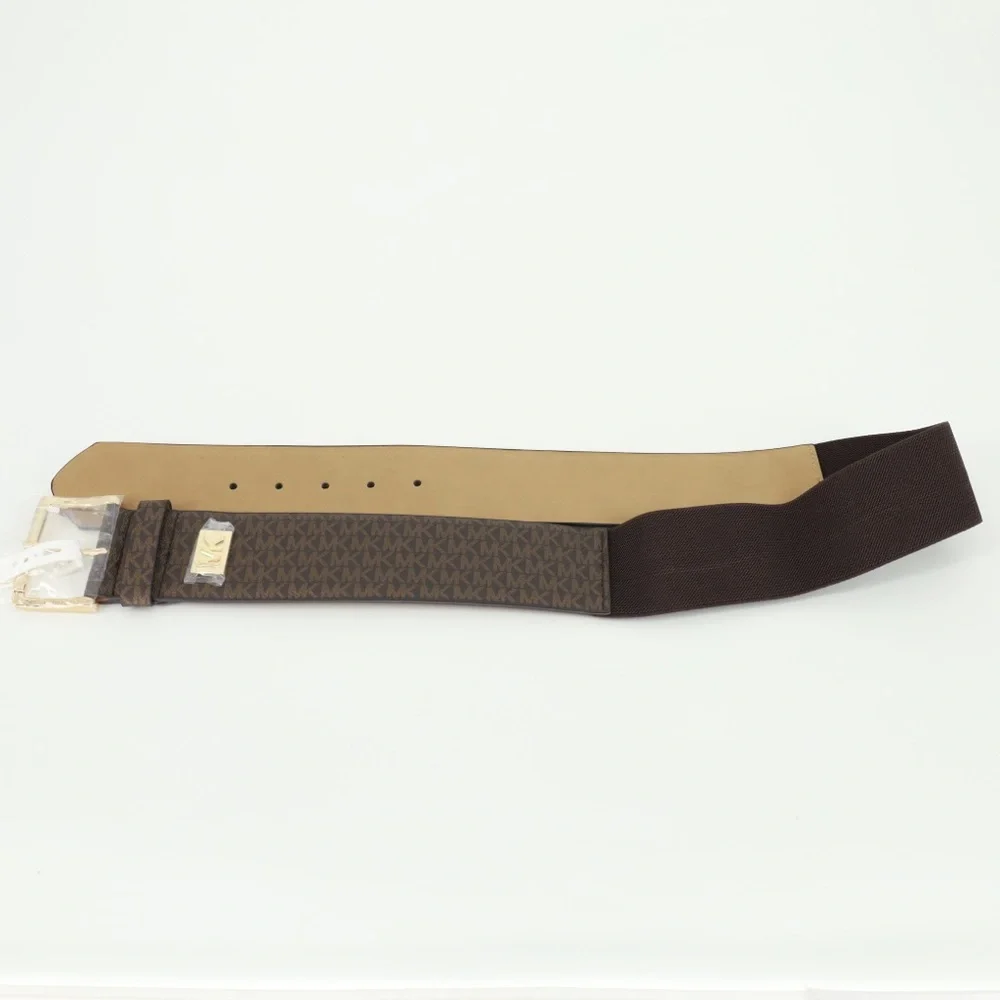 Michael Kors‎ Logo Print Elastic Stretch Wide Belt